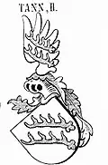 Wappen nach Seyler 1911. Grundlage bildete das Stadion'sche Wappenbuch.[4]