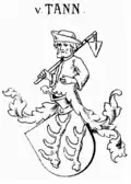 Wappen des Wiprecht von Thann nach Seyler 1911.[1]