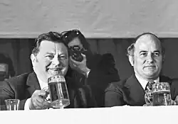 1972 Franz Josef Strauß und Rainer Barzel, CDU Wahlveranstaltung, Hasenheide