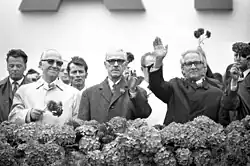 1974 Sindermann, Stoph, Honecker, 25. Jahrestag der DDR
