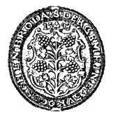 Weinstock im Siegel von Kötzschenbroda (1598)
