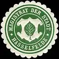 Wappen auf einer Siegelmarke mit stehender …