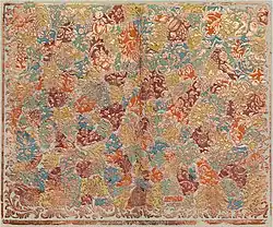 Florales Streumuster auf patroniertem Grund, Johann Wilhelm Meyer, Augsburg, ca. 1760