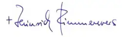 Unterschrift von Heinrich Timmerevers