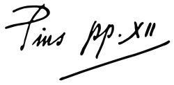 Unterschrift Pius’ XII.
