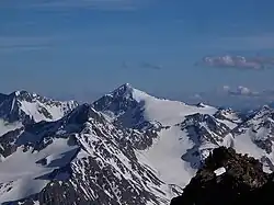 Similaun und Kleiner Similaun vom Vorderen Brochkogel, Kreuzspitze links davor (2019)
