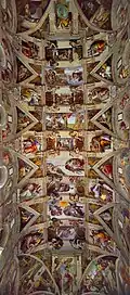 Decke der Sixtinischen Kapelle von Michelangelo; 1508–1512, Rom