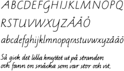 Schulschrift in Schweden 1975 (Majuskeln 1989)[23]