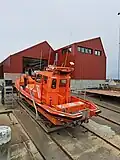Seenotrettungsboot auf der Slipanlage des Küstenrettungsdienstes in Havneby