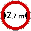 Fahrverbot für Fahrzeuge über angegebener Breite