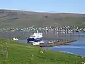 Smyril beim Auslaufen aus Krambatangi