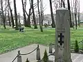 Ehemaliger Grenzstein des Deutschen Reichs, umgewidmet als litauisches Ehrenmal