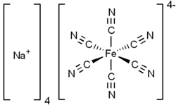 Strukturformel von Natriumhexacyanidoferrat(II)