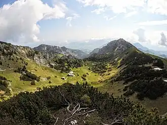 Seewandköpfl und Wildalpjoch (rechts) von der Kesselwand, links der Soinkessel