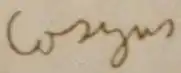 Unterschrift von Max Cosyns