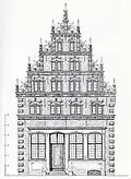 Sonnenapotheke Sögestraße 18, 20 vor dem Umbau 1902, Rekonstruktion der Baudenkmalpflege 1962