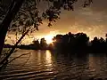 Abweichende Lichtstimmung bei Sonnenuntergang.