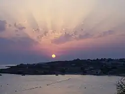 Sonnenuntergang im Golf von Tarent bei Montedarena