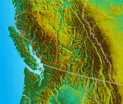 Karte der Pacific Ranges