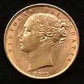 Englischer Goldsovereign, 1871 – Avers (Victoria)