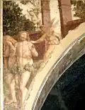 Verstossung von Adam und Eva aus dem Paradies, Fresko, San Bernardino, Ivrea