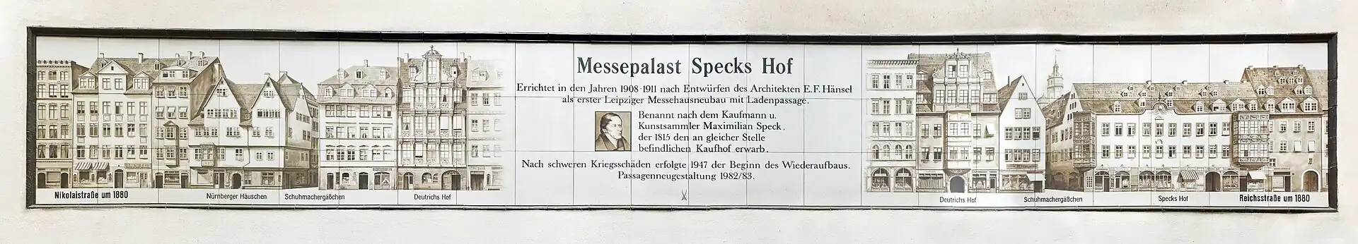 Wandbild auf Meißner Fliesen in Specks Hof Leipzig