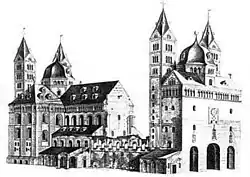 Der teilzerstörte Speyerer Dom um 1750