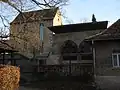 Sprechgitter und Klosterkirche von Nordwesten