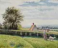 Femme et chèvre à Éragny