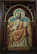 Darstellung des Evangelisten Lukas auf der Kanzel