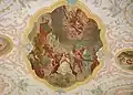 Barockes Deckenfresko von der Glaubensbezeugung der hl. Katharina vor dem Kaiser Maxentius (1735/36)