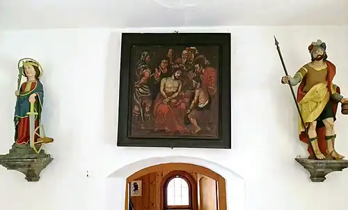 Obere Westwand (links Hl. Katharina aus der Zeit um 1300)