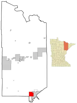 Lage von Hermantown im St. Louis County und in Minnesota