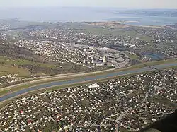 Das Horn ist immer noch erkennbar, gebildet durch die A13, und den Rheintaler Binnenkanal.