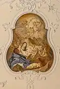 Geburt Jesu, westeingangswärts rechtes Eckbild der Langhausdecke