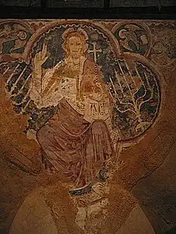 Maiestas Domini im Gewölbe der Scheitelkapelle der Krypta