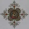 Deckengemälde, Inschrift: David Rex, Sacrificabo hostiam laudis (dt.: König David, Ich will Dir ein Dankopfer bringen, Psalm 116,17)