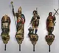 Skulpturen der vier Nothelfer St. Dionysius, St. Erasmus, St. Eustachius und St. Achatius