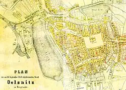 Stadtplanausschnitt ca. um 1860