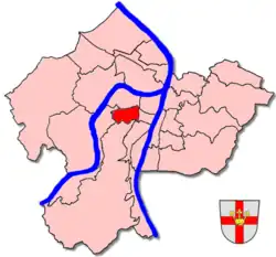 Lage des Stadtteils Koblenz-Goldgrube