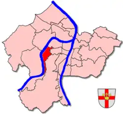 Lage des Stadtteils Koblenz-Moselweiß