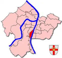 Lage des Stadtteils Koblenz-Oberwerth