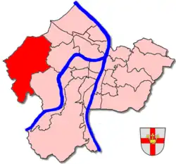 Lage des Stadtteils Koblenz-Rübenach