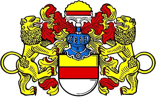Spangenhelm beim Wappen von Münster