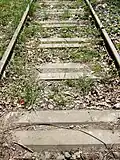 Stahl-Doppelschwellen (Thyssen 1933) bei Schlömen
