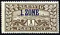 Briefmarke des Plebiszit-Staats im Nennwert von 1 dänischen Krone