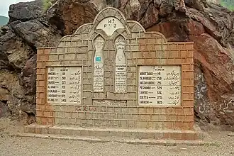 Meilenstein bei Besham in Pakistan