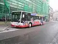 Niederflur-Stadtbus des ehemaligen Unternehmens Buslinien Stauber, mittlerweile aufgegangen im Unternehmen Omnibus Grabherr
