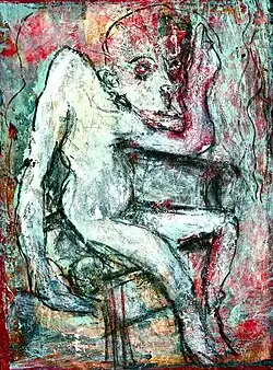 The rehearsal (dt. Die Generalprobe), aus der Serie Holocaust theater, 2009, Mischtechnik, 53&nbsp;cm&nbsp;x 66&nbsp;cm