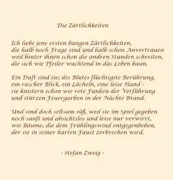 Erotik und Drama „Die Zärtlichkeiten“ von Stefan Zweig